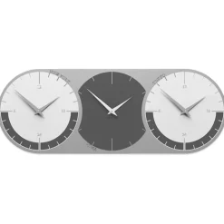 Fusi orari orologio da muro moderno grigio quarzo e bianco