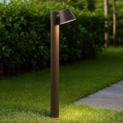 Gas pt1 lampione per esterni giardino marrone ip43 ideal lux