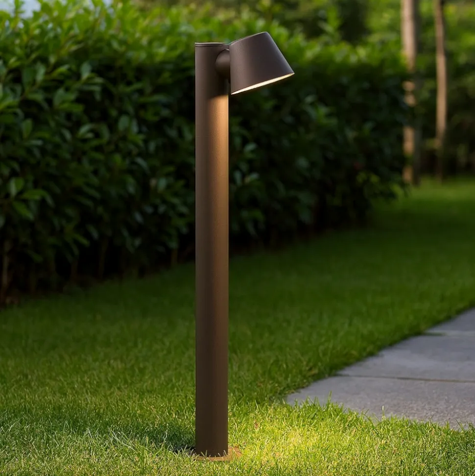 Gas pt1 lampione per esterni giardino marrone ip43 ideal lux