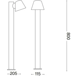 Gas pt1 lampione per esterni giardino marrone ip43 ideal lux