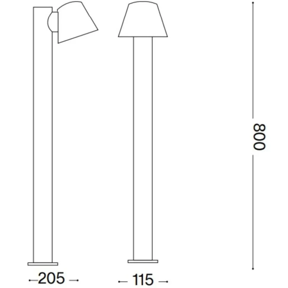 Gas pt1 lampione per esterni giardino marrone ip43 ideal lux