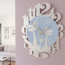 Gatti orologio moderno da parete legno bianco