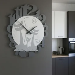 Gatti orologio moderno da parete legno alluminio