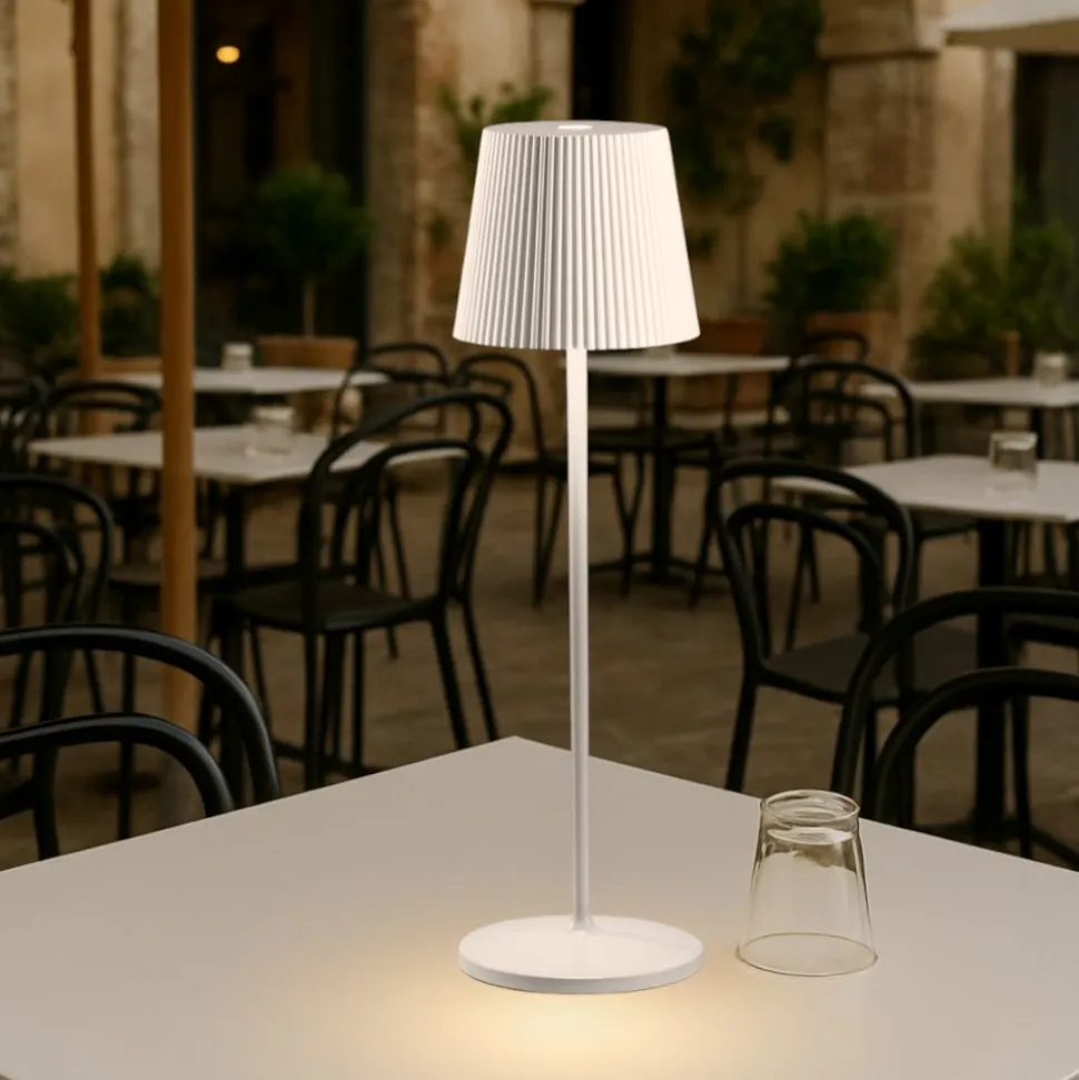 Gea luce brillia lampada da tavolo led 3w 3000k ip54 bianca moderna