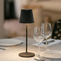 Gea luce brillia lampada da tavolo led 3w 3000k ip54 nera ricaricabile