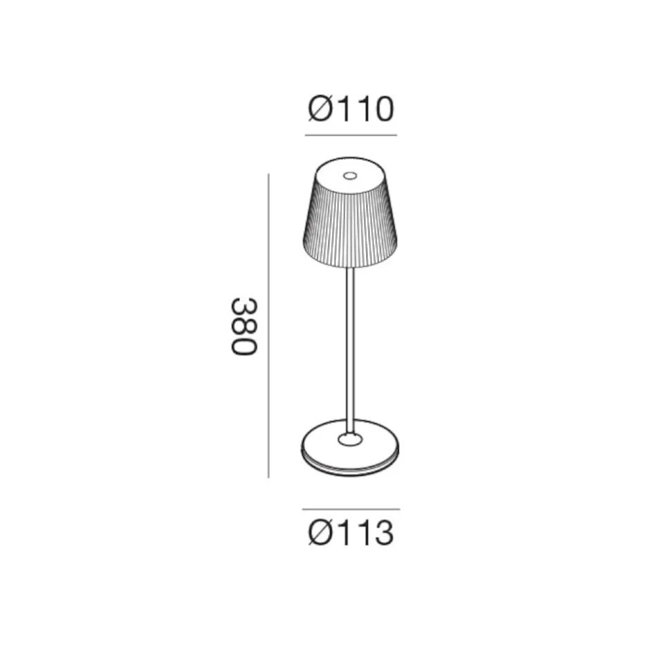 Gea luce brillia lampada da tavolo led 3w 3000k ip54 nera ricaricabile