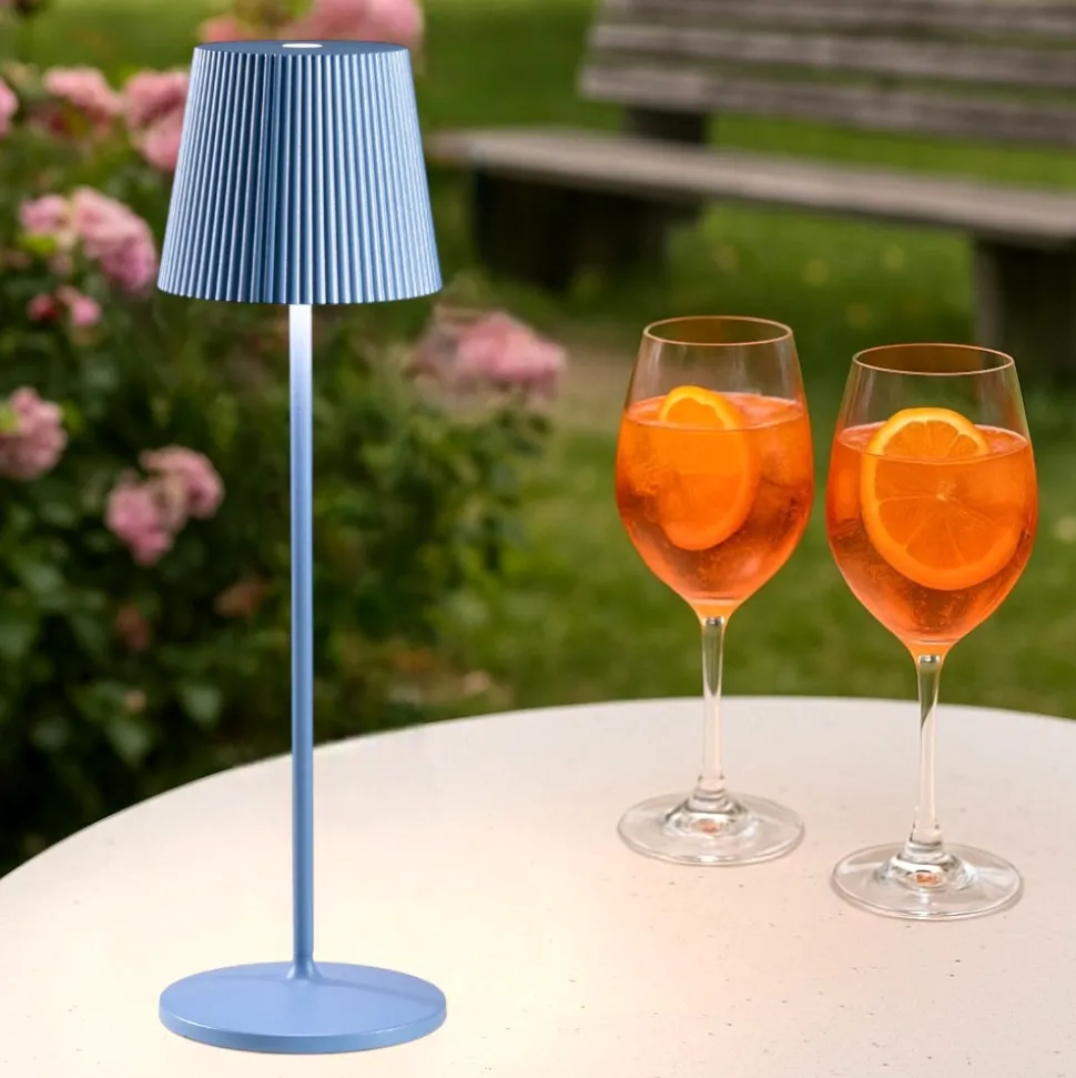 Gea luce brillia lampada da tavolo led 3w 3000k ip54 portatile blu