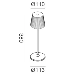 Gea luce brillia lampada da tavolo led 3w 3000k ip54 portatile blu