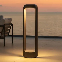 Gea luce eurus lampione da giardino led 4000k ip65 antracite h50 cm