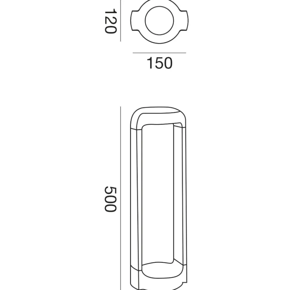 Gea luce eurus lampione da giardino led 4000k ip65 antracite h50 cm