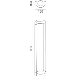 Gea luce eurus lampione da giardino led 3000k antracite ip65 h80 cm