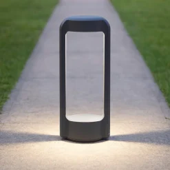 Gea luce eurus lampione da giardino led 4000k antracite h30 cm
