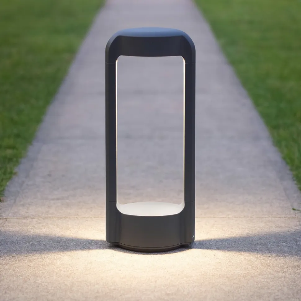 Gea luce eurus lampione da giardino led 4000k antracite h30 cm