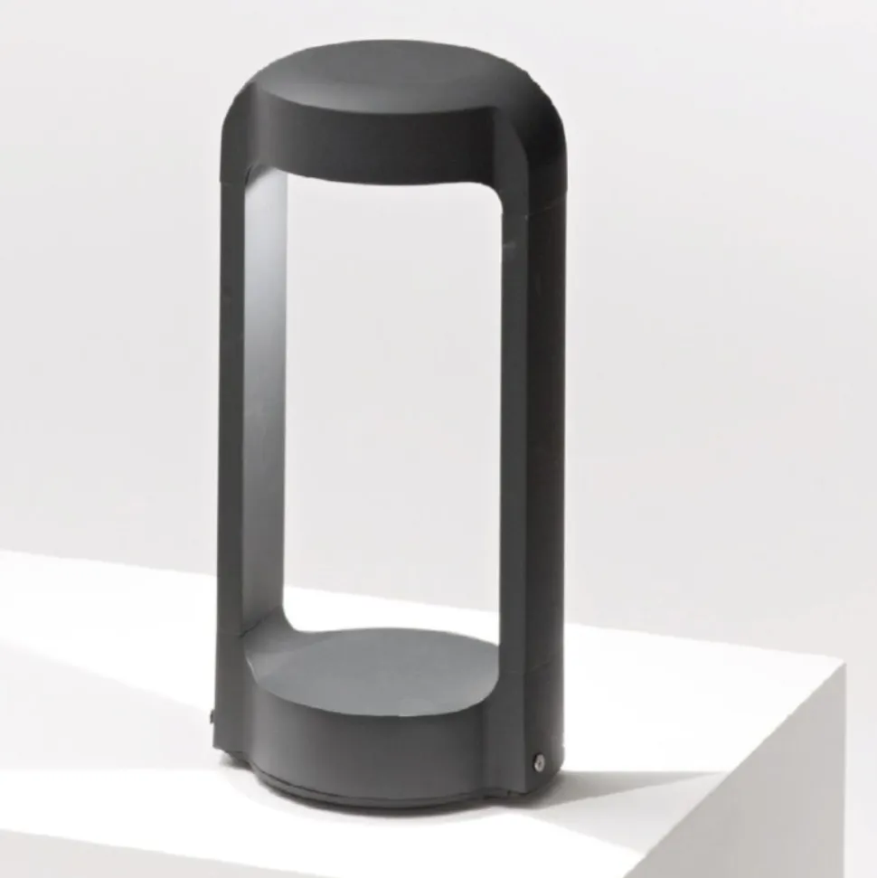 Gea luce eurus lampione da giardino led 4000k antracite h30 cm