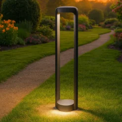 Gea luce eurus lampione da giardino led 4000k antracite ip65 h80 cm