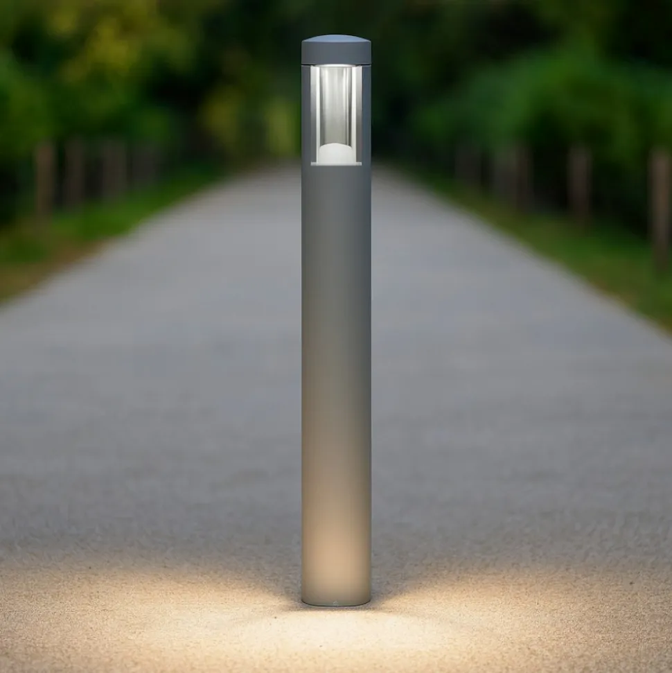 Gea luce janet lampione da giardino moderno grigio