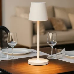 Gea luce lampada da tavolino led 3w 3000k ip54 bianca moderna