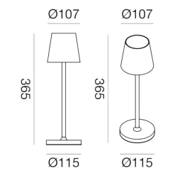 Gea luce lampada da tavolino led 3w 3000k ip54 bianca moderna