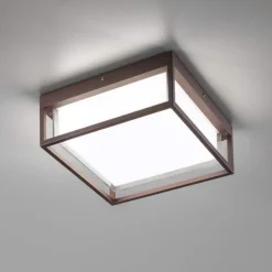 Gea luce plafoniera per esterno moderna ip65 marrone led cct