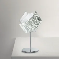 Gea luce abat-jour camilla vetri bianco foglia argento