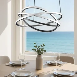 Gea luce atia lampadario cucina led 80w 3000k nero moderno