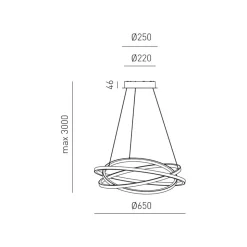 Gea luce atia lampadario cucina led 80w 3000k nero moderno