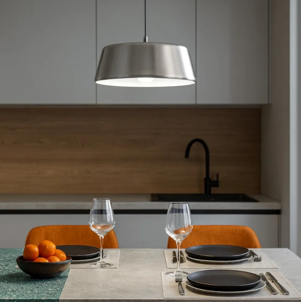 Gea luce blanca lampadario per cucina moderna nickel