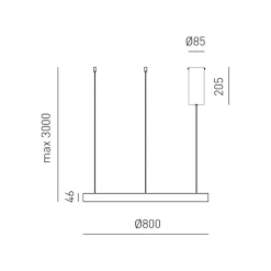 Gea luce criseide lampadario led 80w 3000k per tavolo cucina