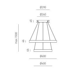 Gea luce criseide lampadario cucina led 60w 3000k design minimal