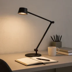 Gea luce efira lampada da scrivania nera led 3000k dimmerabile