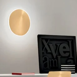 Gea luce fortuna applique led 20w 3000k oro rotonda moderna