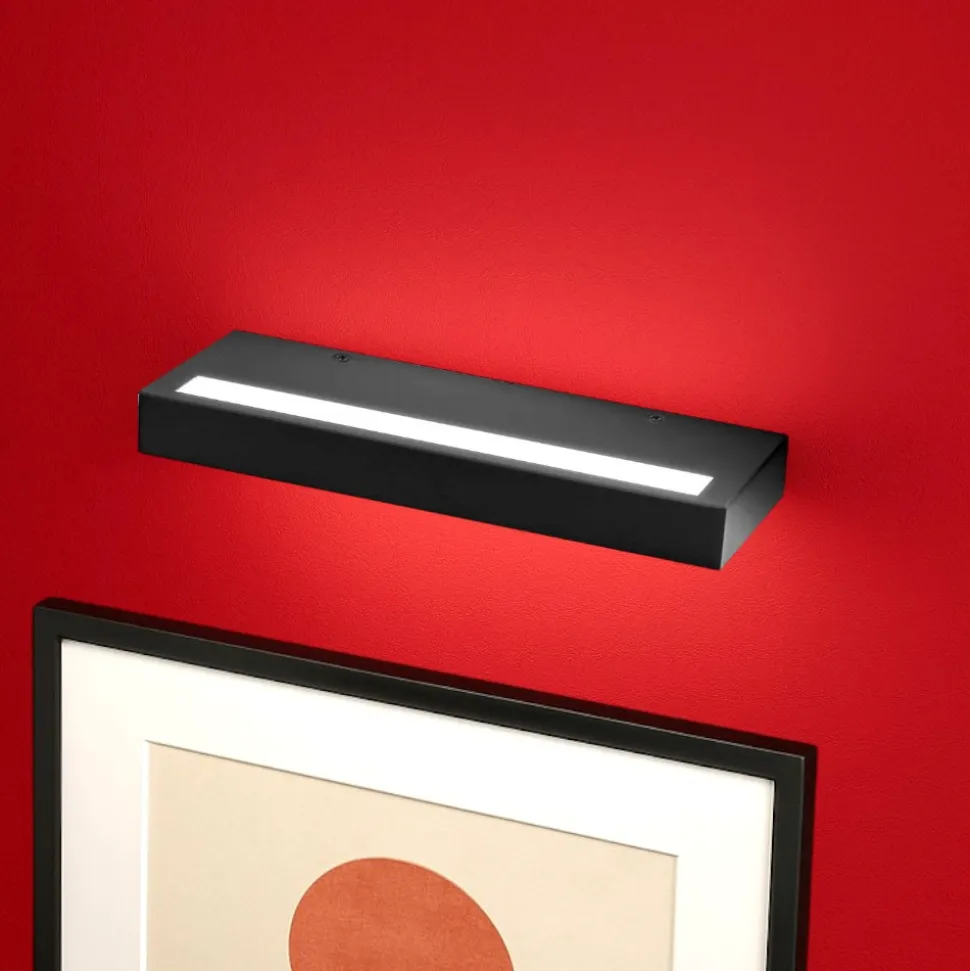 Gea luce gap applique da parete led 34w 3000k rettangolare nera