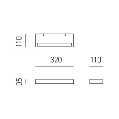 Gea luce gap applique da parete led 34w 3000k rettangolare nera
