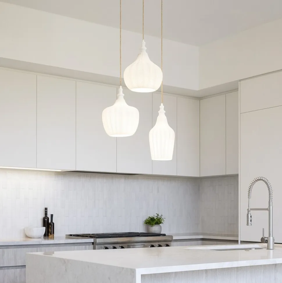 Gea luce lampadario cucina cleofe bianco 3 luci