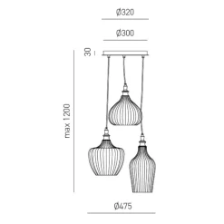 Gea luce lampadario cucina cleofe bianco 3 luci