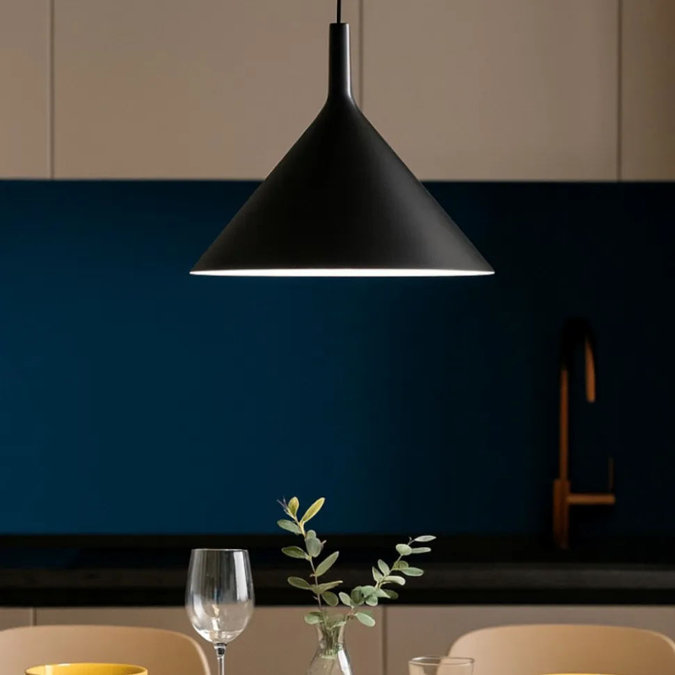 Gea luce lampadario da cucina nero cono barbie