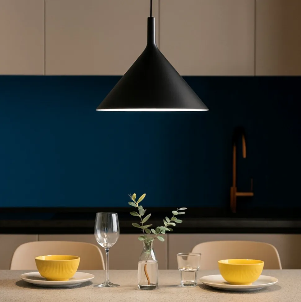 Gea luce lampadario da cucina nero cono barbie