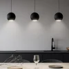 Gea luce lampadario per cucina guya nero 3 lampade sfere led 24w 3000k