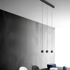 Gea luce lampadario per cucina guya nero 3 lampade sfere led 24w 3000k