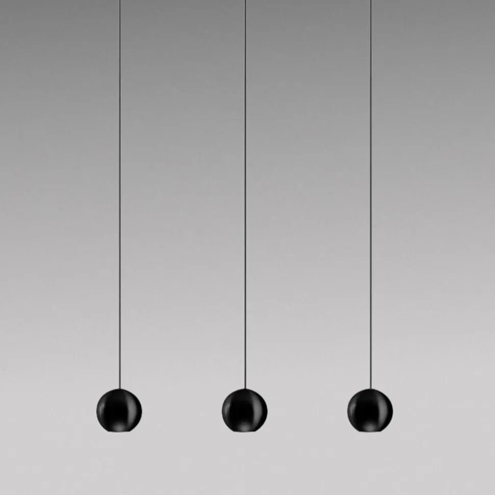 Gea luce lampadario per cucina guya nero 3 lampade sfere led 24w 3000k