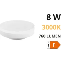 Gea luce lampadina gx53 led 8w 3000k 750lm 220v ottica 120