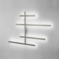 Gea luce rake applique da parete led 70w 3000k grigio