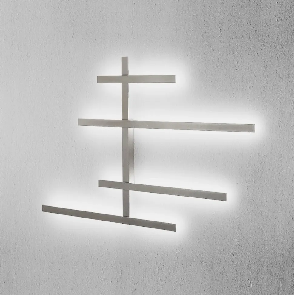 Gea luce rake applique da parete led 70w 3000k grigio