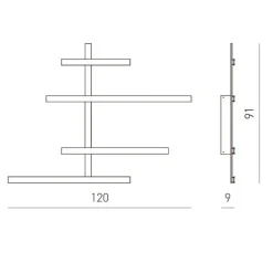 Gea luce rake applique da parete led 70w 3000k grigio