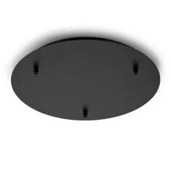 Gea luce rosone rotondo metallo nero diametro 30cm 3 fori