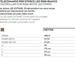 Gea luce telecomando per strisce led rgb+bianco