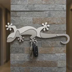 Geko appendichiavi da parete magnetico moderno legno colore bianco grigio