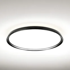 Grande plafoniera rotonda nera da soggiorno led 55w 3000k 4000k atena vivida