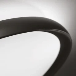 Grande plafoniera rotonda nera da soggiorno led 55w 3000k 4000k atena vivida