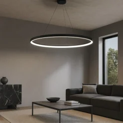 Grande lampadario ovale nero led 80w 3000k 4000k vivida lifering-o